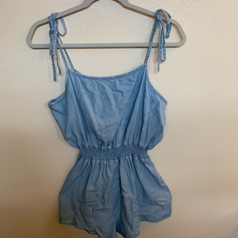 Forever 21. Light blue Jean romper.